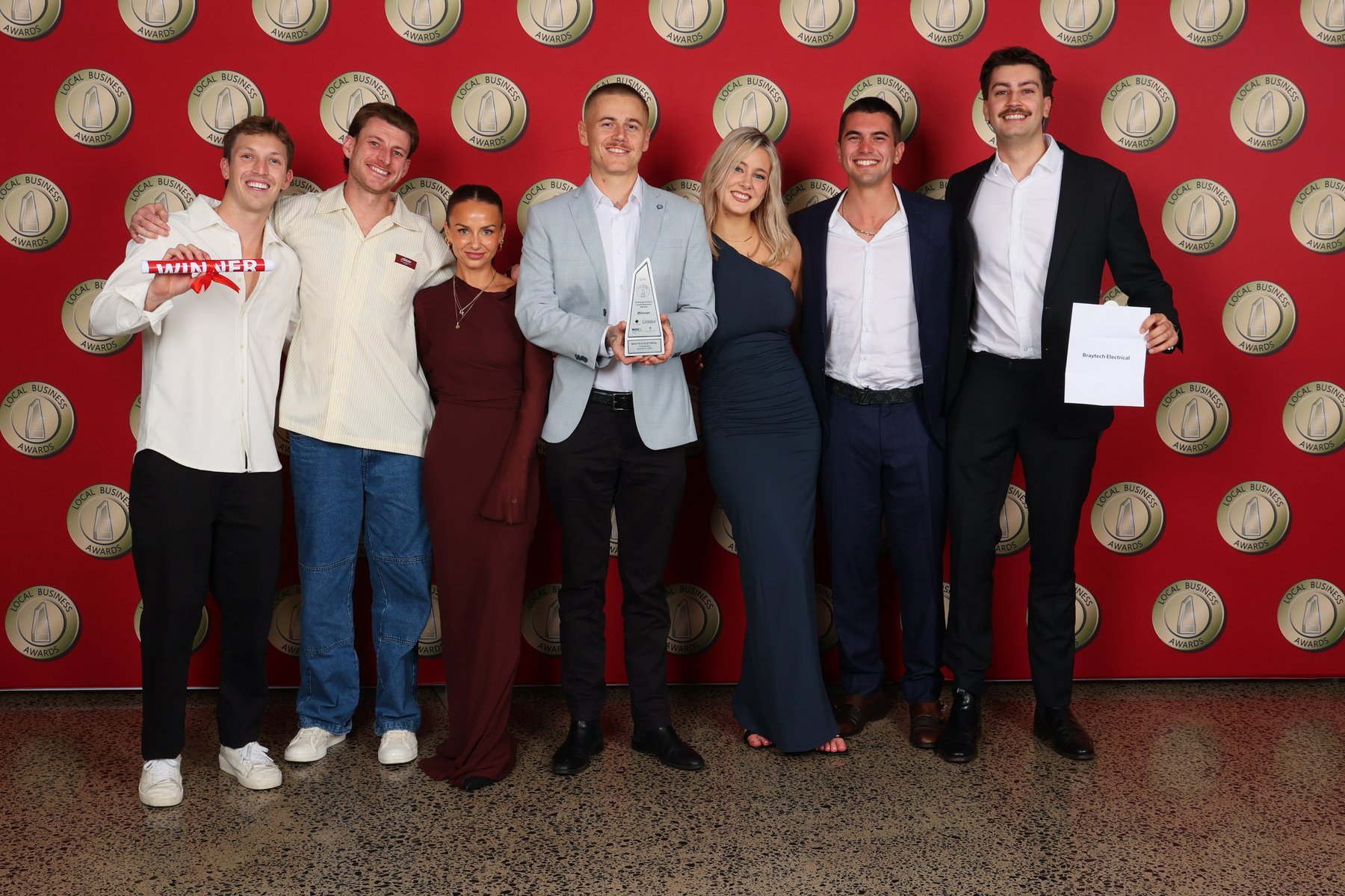 The Braytech Electrical team at the 2026 Sutherland Shire Local Business Awards