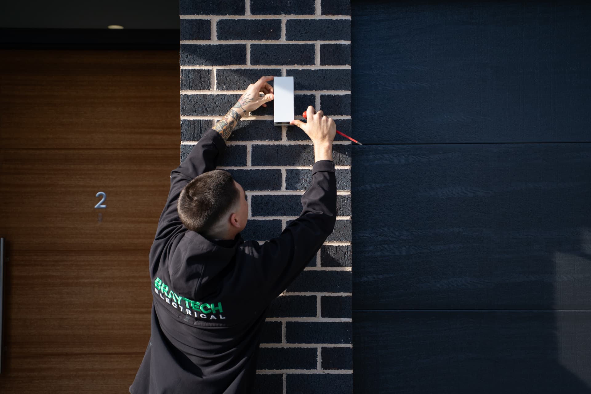 Exterior lighting installed on a Sutherland Shire home